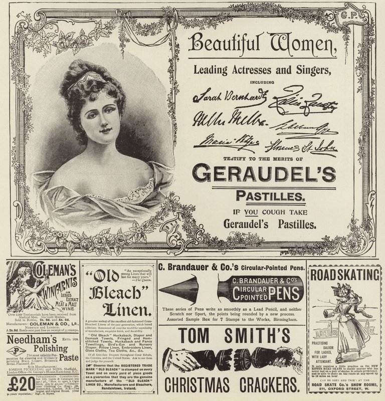 Rozprzestrzeniła się reklama z The Graphic Christmas Numer 1896 autorstwa English School
