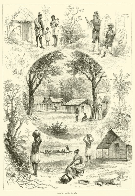 Afryka, Kaffraria (rycina) autorstwa English School