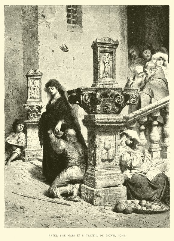 Po mszy św. w S Trinita de Monti w Rzymie autorstwa English School