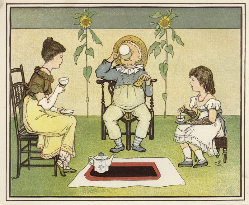 Podwieczorek (kolorowa litografia) autorstwa English School