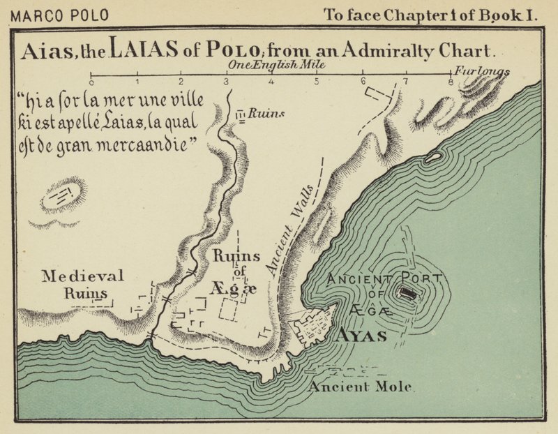 Aias, Laias z Polo, z mapy Admiralicji (kolorowa litografia) autorstwa English School