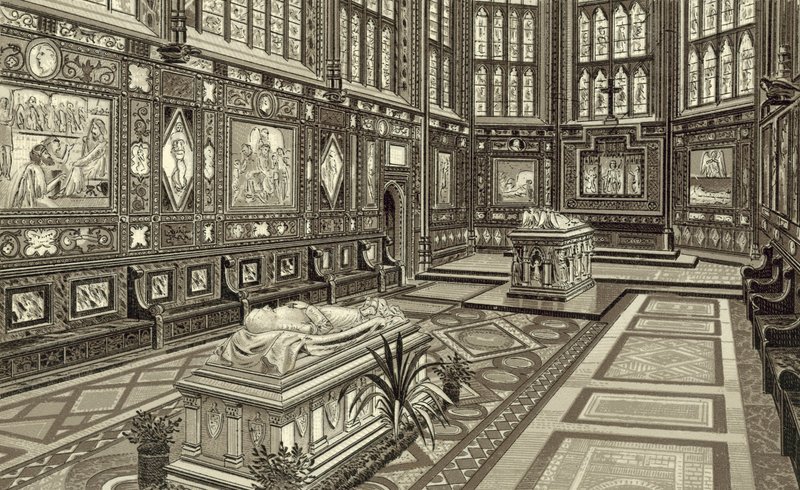 Albert Memorial Chapel, Windsor (litografia) autorstwa English School