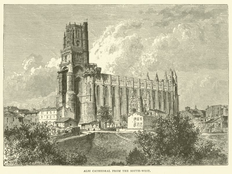Katedra w Albi od południowego zachodu (rycina) autorstwa English School