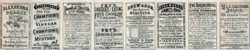 Alexandra Palace - Reklamy z tyłu broszury autorstwa English School