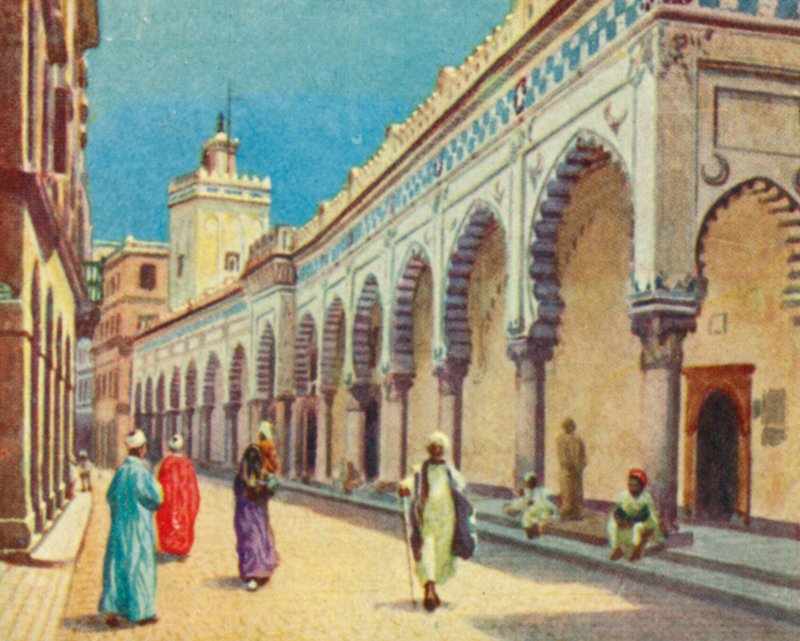 Algier, Wielki Meczet (kolorowa litografia) autorstwa English School