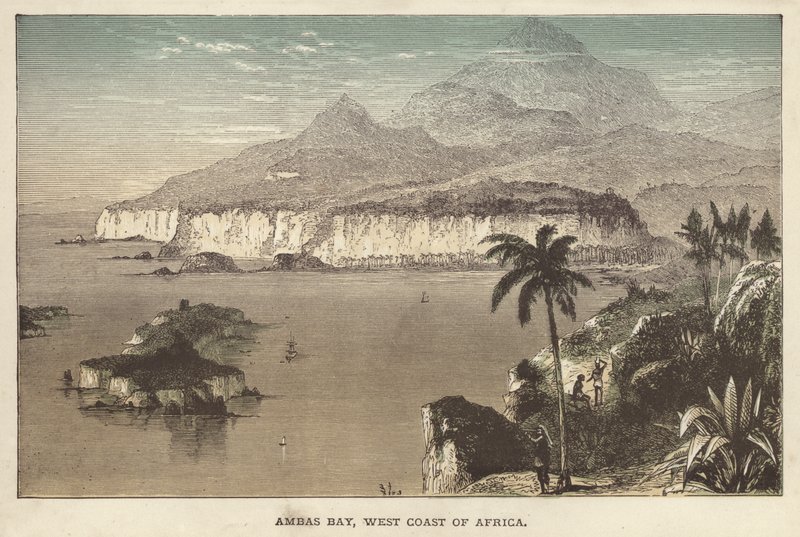 Ambas Bay, zachodnie wybrzeże Afryki (kolorowy grawerunek) autorstwa English School