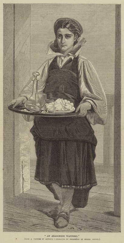 Aragońska kelnerka (grawerunek) autorstwa English School