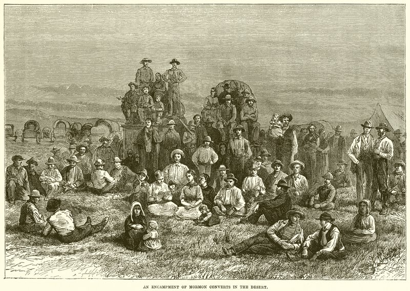 Obozowisko mormonów nawróconych na pustyni autorstwa English School