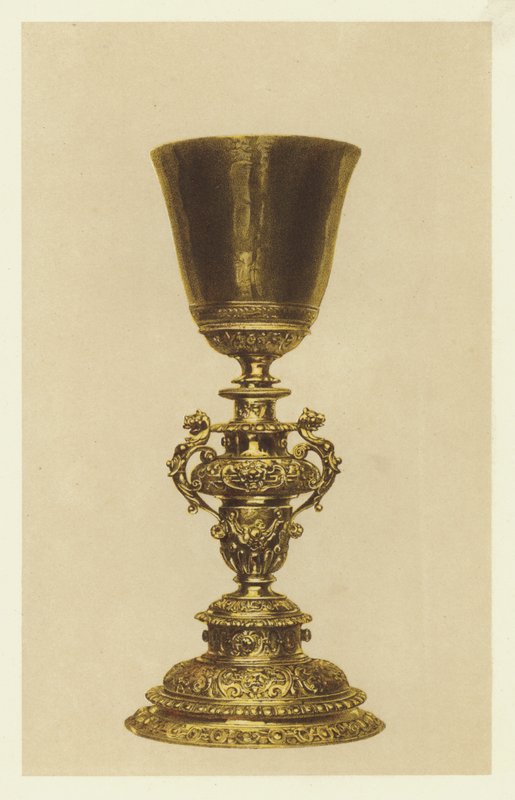 Starożytny pozłacany kielich (chromolitho) autorstwa English School