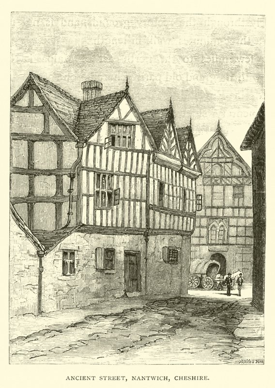 Starożytna ulica, Nantwich, Cheshire autorstwa English School