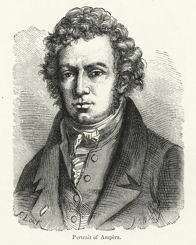 Andre-Marie Ampere, francuski fizyk i pionier w dziedzinie elektromagnetyzmu autorstwa English School