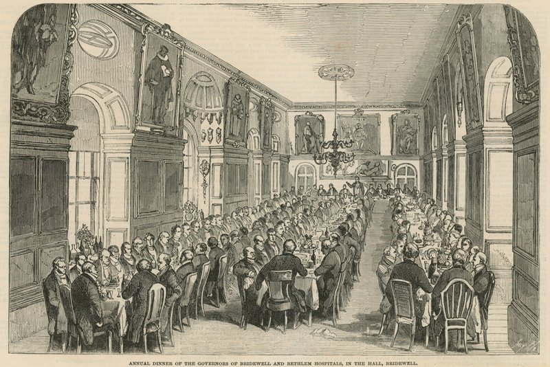Doroczna kolacja gubernatorów szpitali Bridewell i Betlejem autorstwa English School