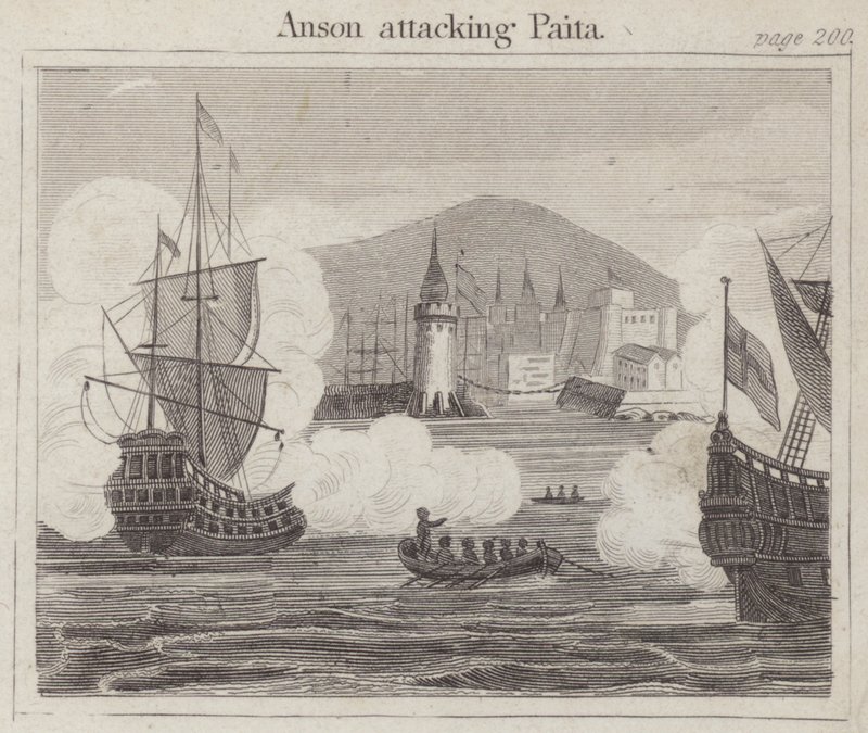 Anson atakuje Paita autorstwa English School