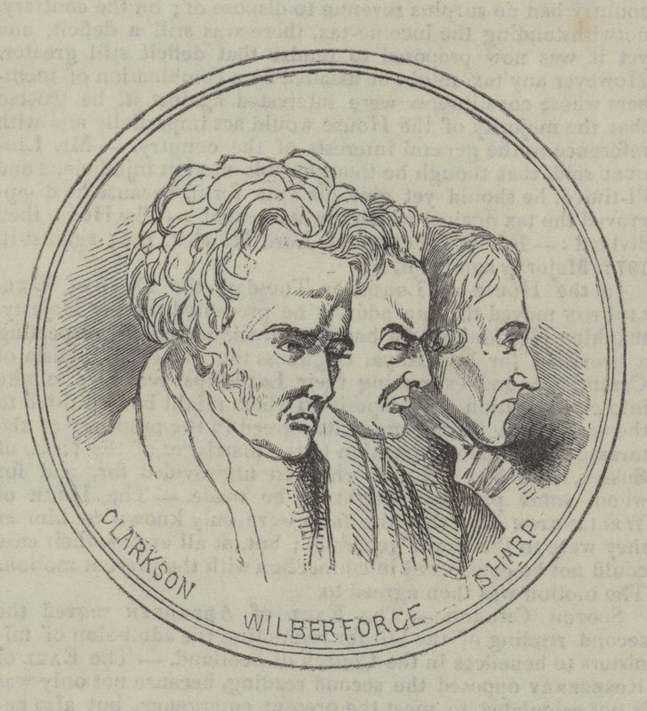 Przeciw niewolnictwu, Clarkson, Wilberforce, Sharp autorstwa English School