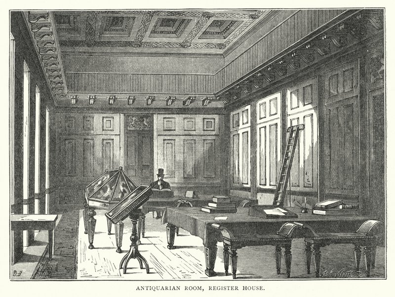 Gabinet Antykwariatu, Dom Rejestrowy (grafika) autorstwa English School