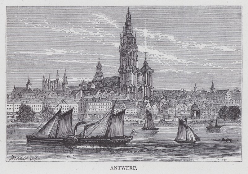 Antwerpia (grawerowanie) autorstwa English School