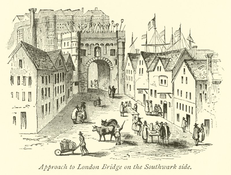 Podejście do London Bridge od strony Southwark autorstwa English School