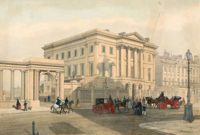 Apsley House i wejście do Hyde Park Corner, Piccadilly, Londyn autorstwa English School