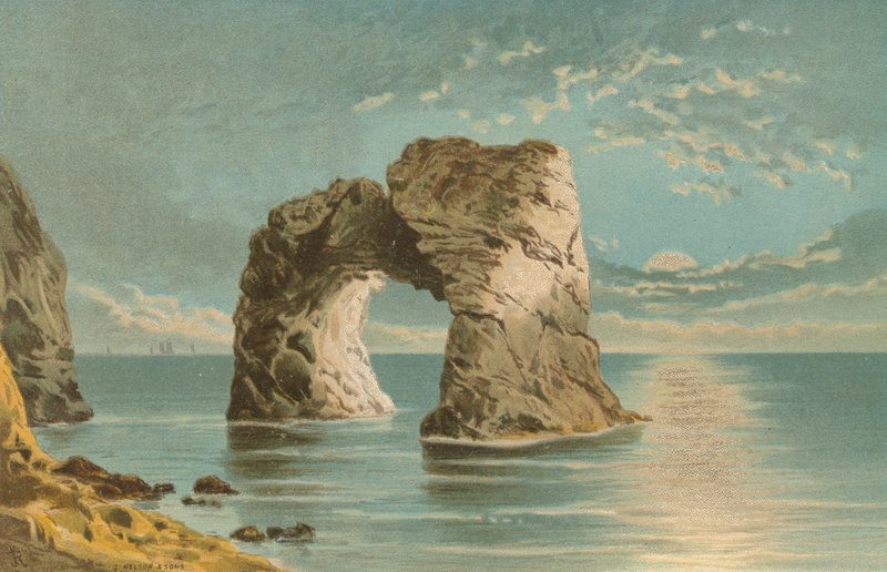 Arched Rock, zatoka słodkowodna — wyspa Wight autorstwa English School