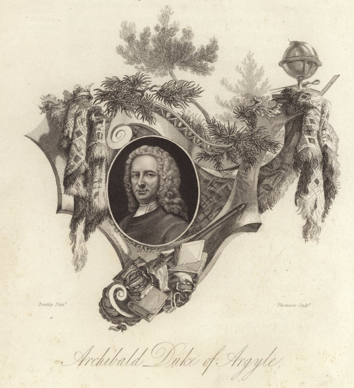 Archibald Campbell, 3. książę Argyll, szkocki polityk, prawnik i żołnierz (grawerowanie) autorstwa English School
