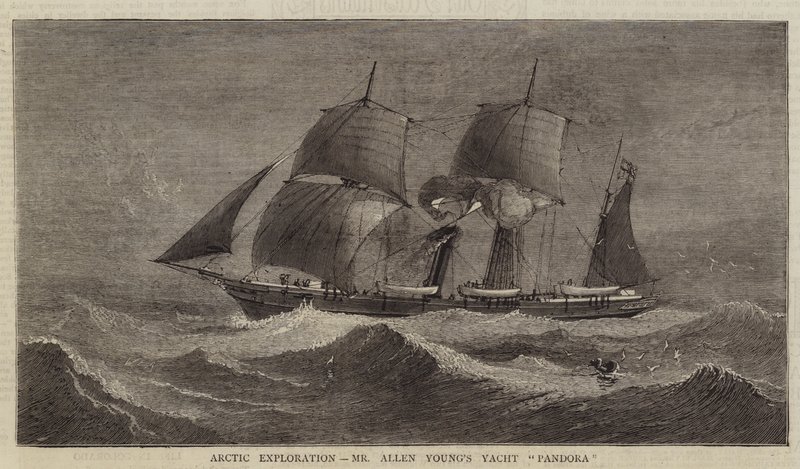 Arctic Exploration, jacht Allena Younga „Pandora” (rycina) autorstwa English School