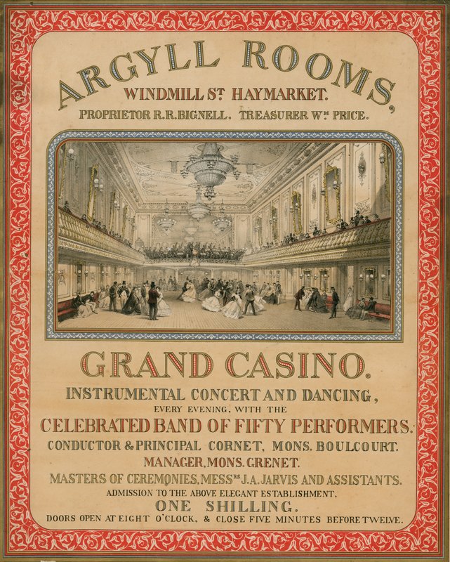 Argyll Rooms, Windmill Street, Haymarket, Londyn autorstwa English School