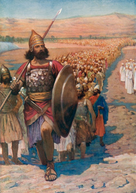 „Wstań, przejdź przez ten Jordan, ty i cały ten lud”, Joshua I 2 (kolor lito) autorstwa English School
