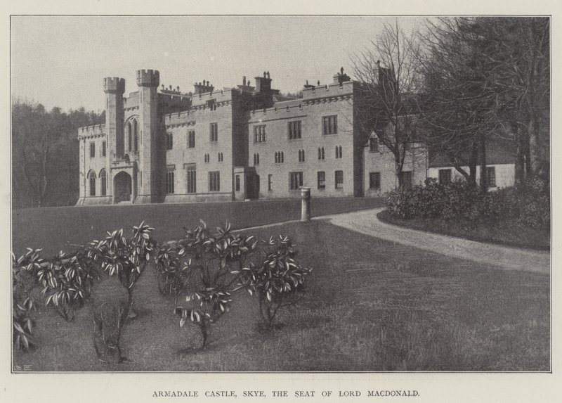 Zamek Armadale, Skye, siedziba Lorda Macdonalda (lito) autorstwa English School
