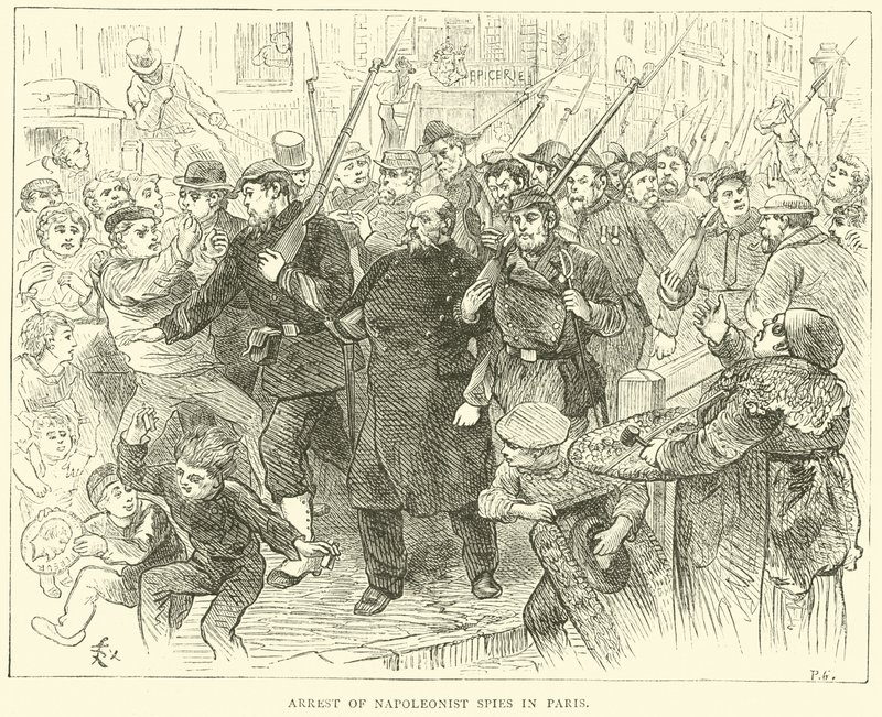 Aresztowanie szpiegów napoleońskich w Paryżu, październik 1870 autorstwa English School