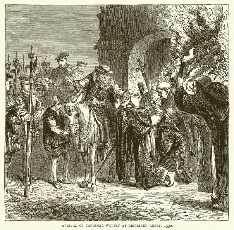 Przybycie kardynała Wolseya do opactwa Leicester, 1530 autorstwa English School