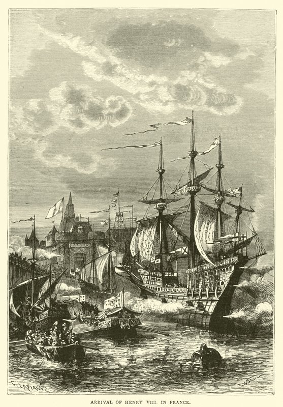 Przybycie Henryka VIII do Francji autorstwa English School