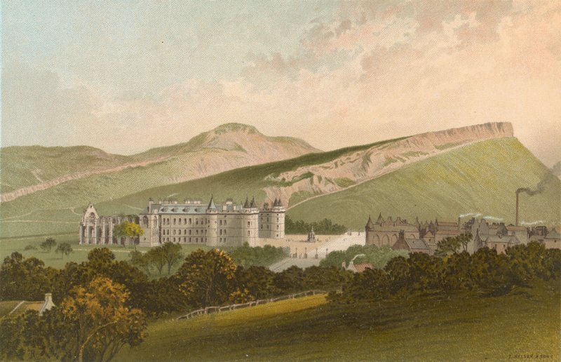 Arthur Seat i Salisbury Crags – Edynburg autorstwa English School