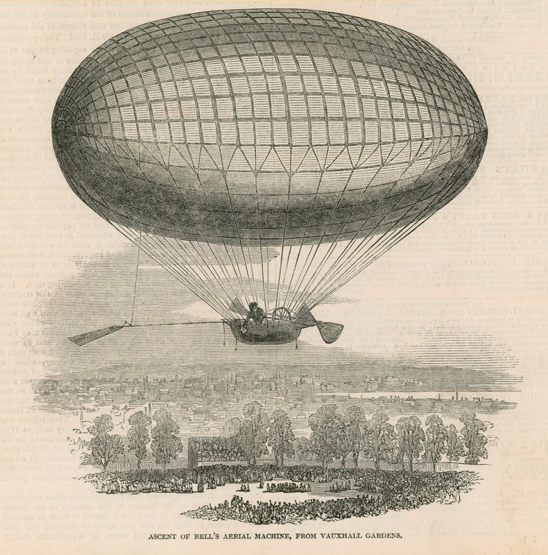 Maszyna powietrzna Ascent of Bells z Vauxhall Gardens w Londynie autorstwa English School