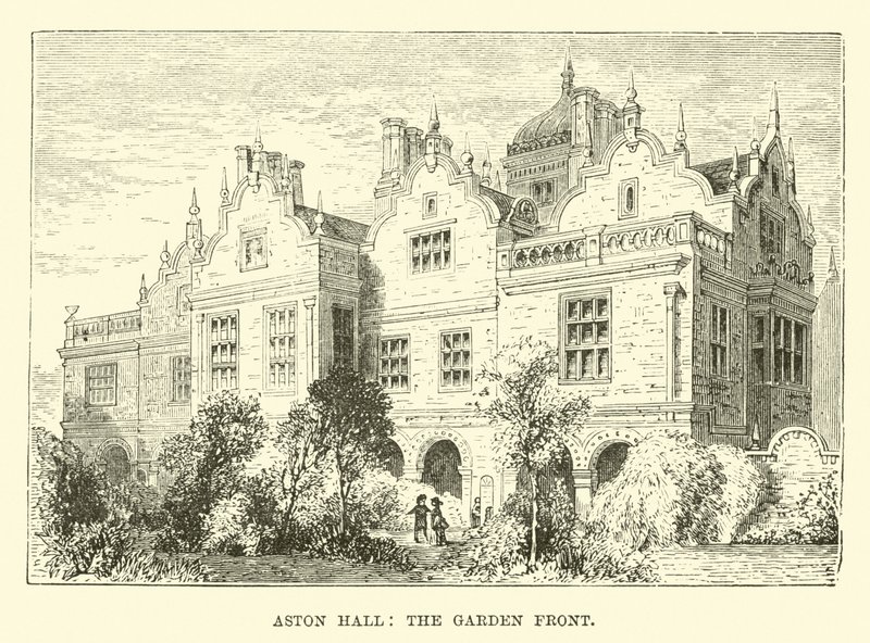Aston Hall, front ogrodu autorstwa English School