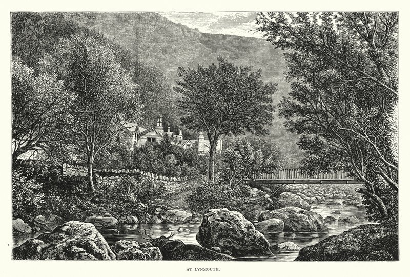 W Lynmouth (grawerunek) autorstwa English School