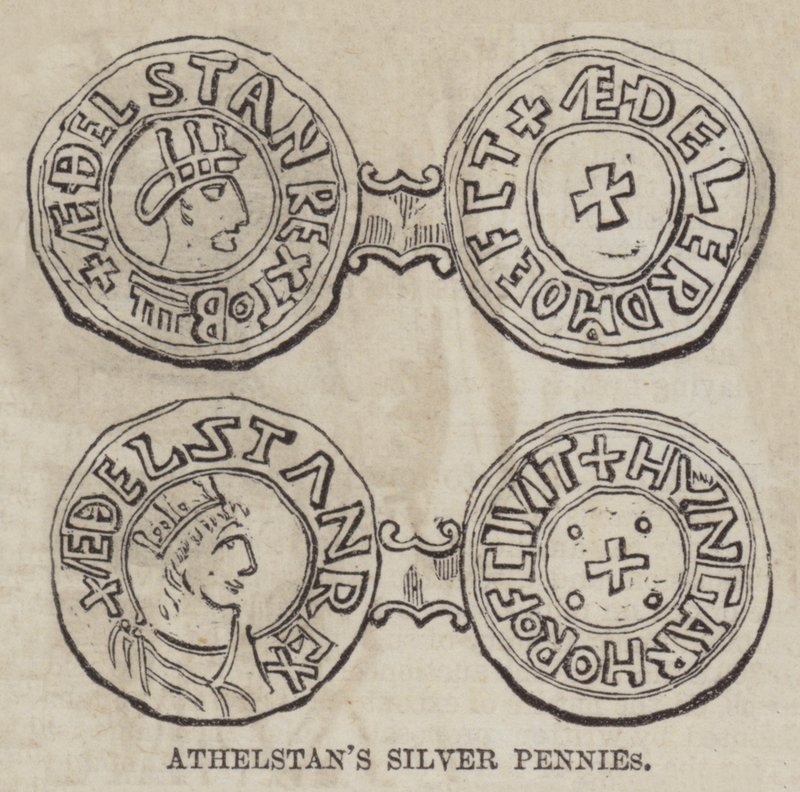 Srebrne grosze Athelstana (grawerowanie) autorstwa English School