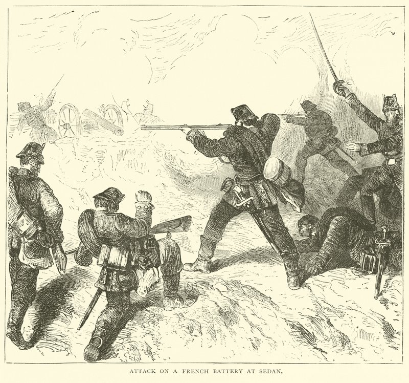 Atak na francuską baterię w Sedanie, wrzesień 1870 autorstwa English School