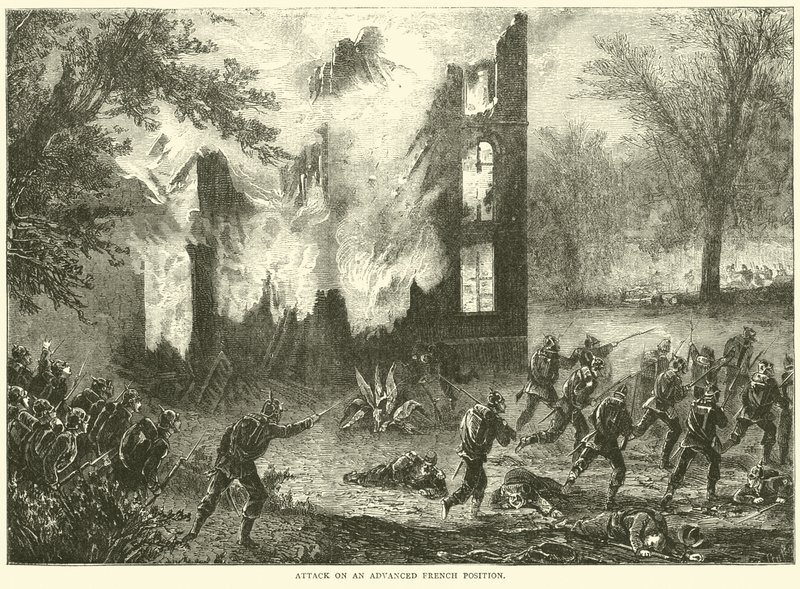 Atak na wysuniętą pozycję francuską, październik 1870 autorstwa English School