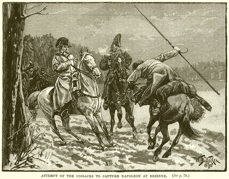 Próba Kozaków schwytania Napoleona w Brienne autorstwa English School