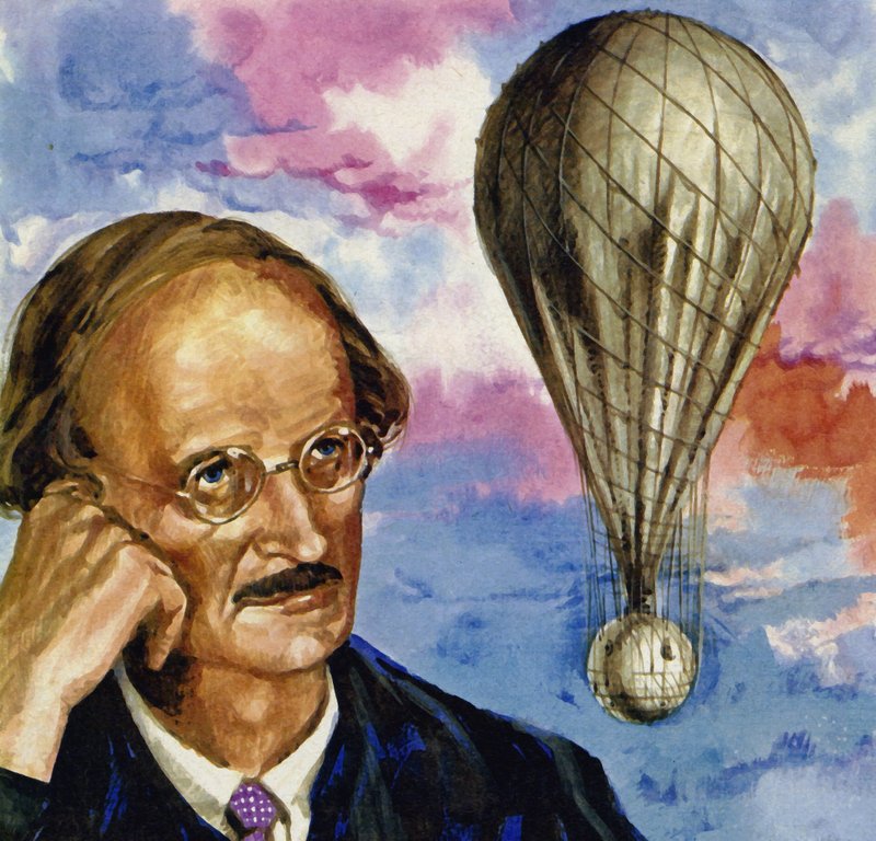 Auguste Piccard, szwajcarski naukowiec, wzniósł się balonem na wysokość ponad 53 000 stóp autorstwa English School
