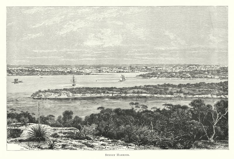 Australia: Sydney Harbour (grawerowanie) autorstwa English School