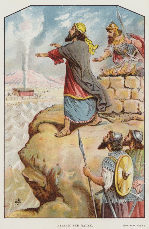 Balaam i Balak (kolor lito) autorstwa English School
