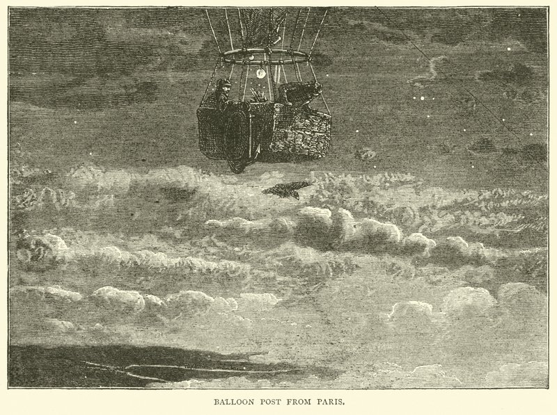 Poczta balonowa z Paryża, październik 1870 autorstwa English School