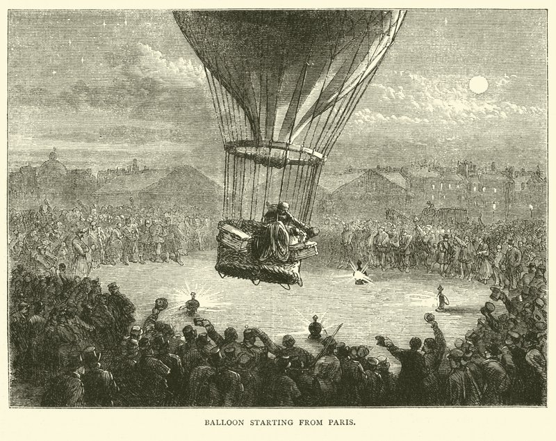 Balon startujący z Paryża, wrzesień 1870 autorstwa English School