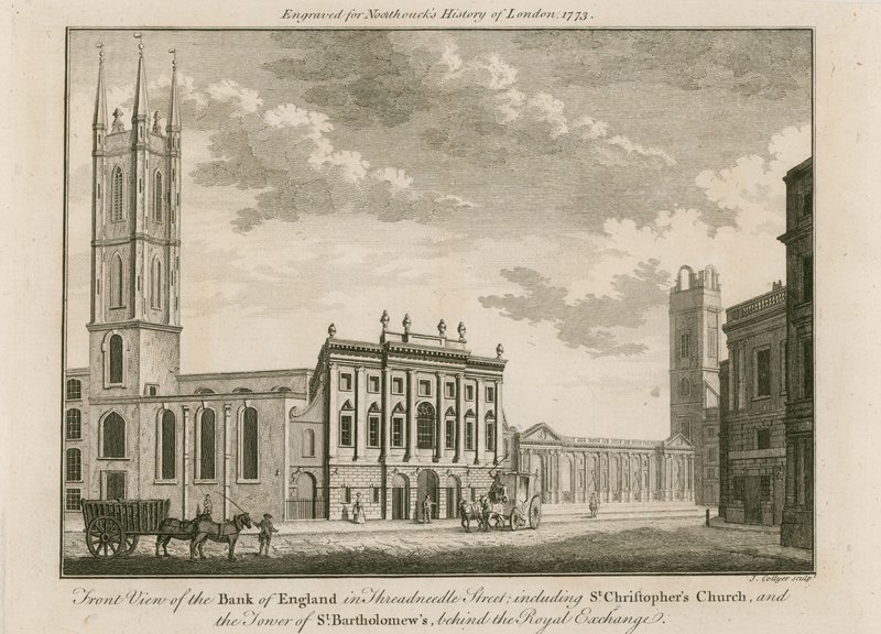 Bank of England, skrzydło wschodnie dodane przez Sir Roberta Taylora, 1765 autorstwa English School