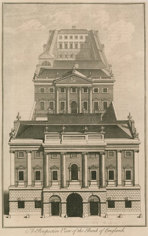 Bank Anglii, budynek George Sampsons, 1734 autorstwa English School