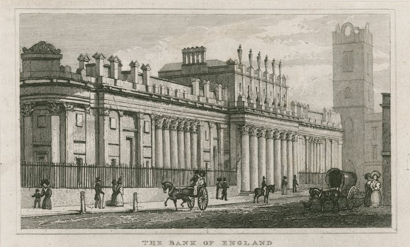 Bank Anglii, Sir John Soanes Front Południowy, 1823 autorstwa English School