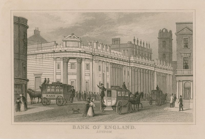 Bank Anglii, Sir John Soanes Front Południowy, 1823 autorstwa English School