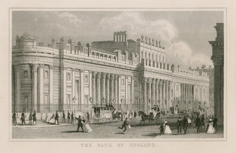 Bank Anglii, Sir John Soanes Front Południowy, 1823 autorstwa English School