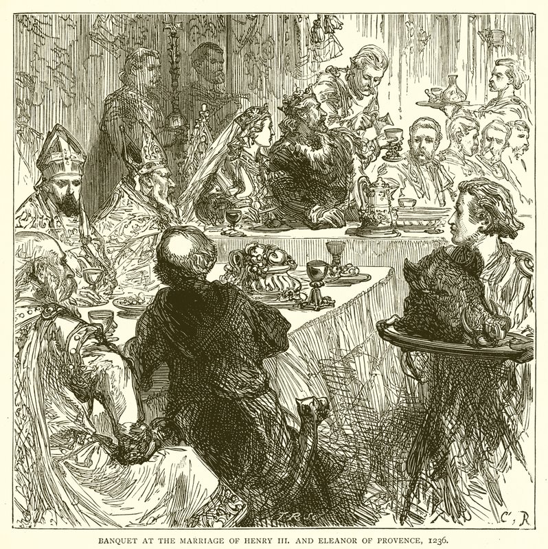 Bankiet na ślubie Henryka III i Eleonory z Prowansji, 1236 autorstwa English School